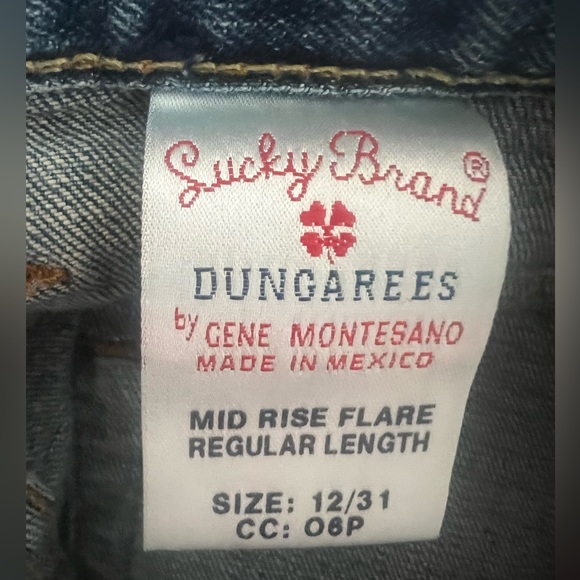 Lucky Brand Dungarees Mid Rise Flare Regular Length Size 12/31 - Picture 5 of 5